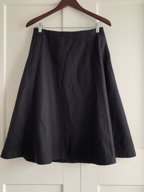 COS dark Navy blue A-Line wool Skirt size 10 in